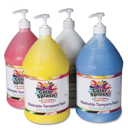 Color Splash!&#xAE; Washable Tempera Primary Color Paint Gallon Set